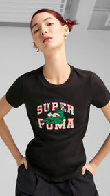 Puma super puma graphics tee in black - Model Shot 01