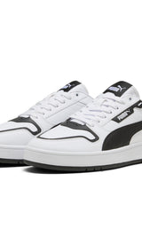 Puma court classic street sneakers in white and black - Front View