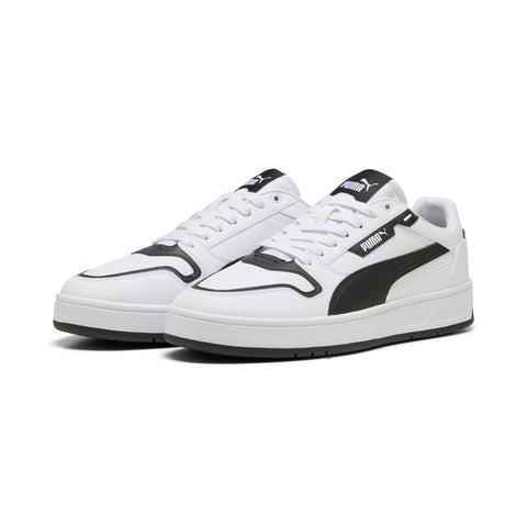 PUMA court classic street sneakers in white and black
