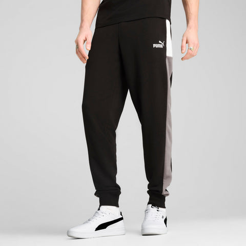PUMA ESSENTIALS block sweatpants in black