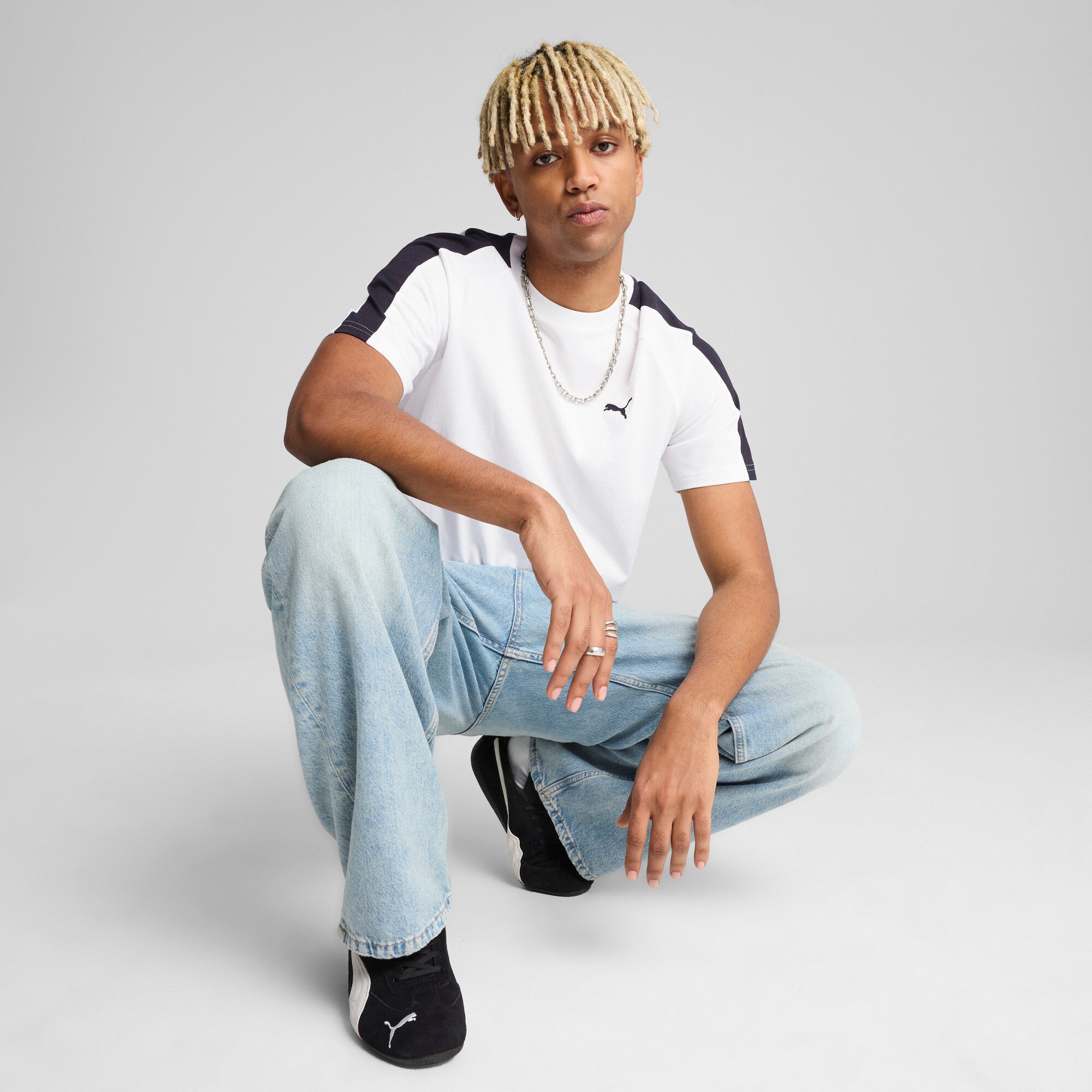 Puma T7 tee in white - Model Shot 03
