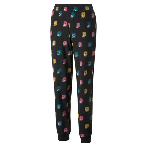 PUMA brand love printed sweatpants in black