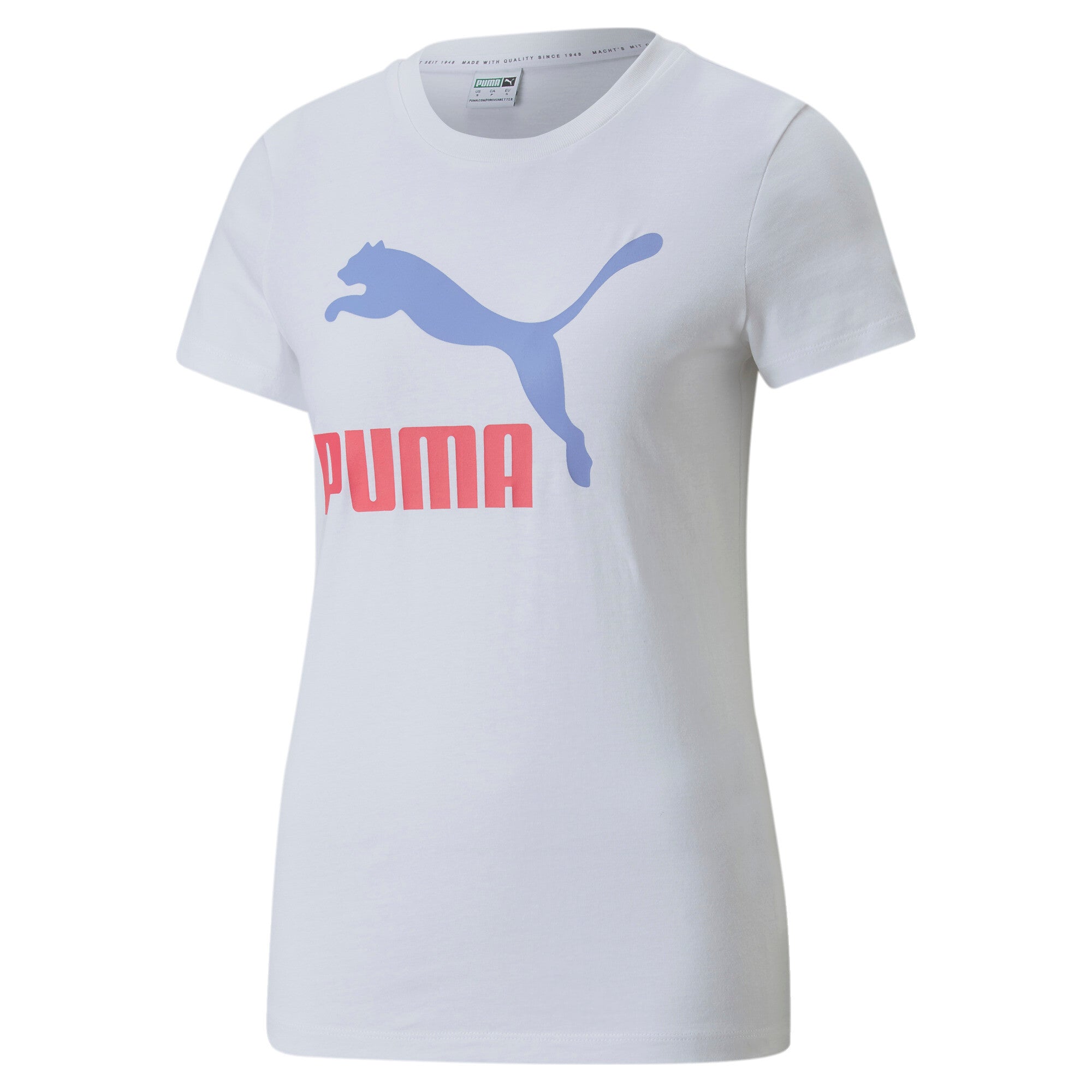 Puma classics logo women's tee in white - Front View