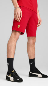 Puma scuderia Ferrari HP race sweat shorts in rosso corsa - Model Shot 01