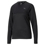 Puma favourite long sleeve women's running tee in black - Front View