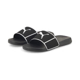 Puma popcat 20 shower sandals in black - Front View