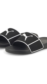 Puma popcat 20 shower sandals in black - Front View