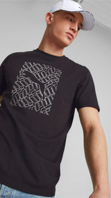 Puma graphics cat tee men in black - Model Shot 01