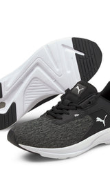 Puma comet 2 alt youth trainers in black - Front View
