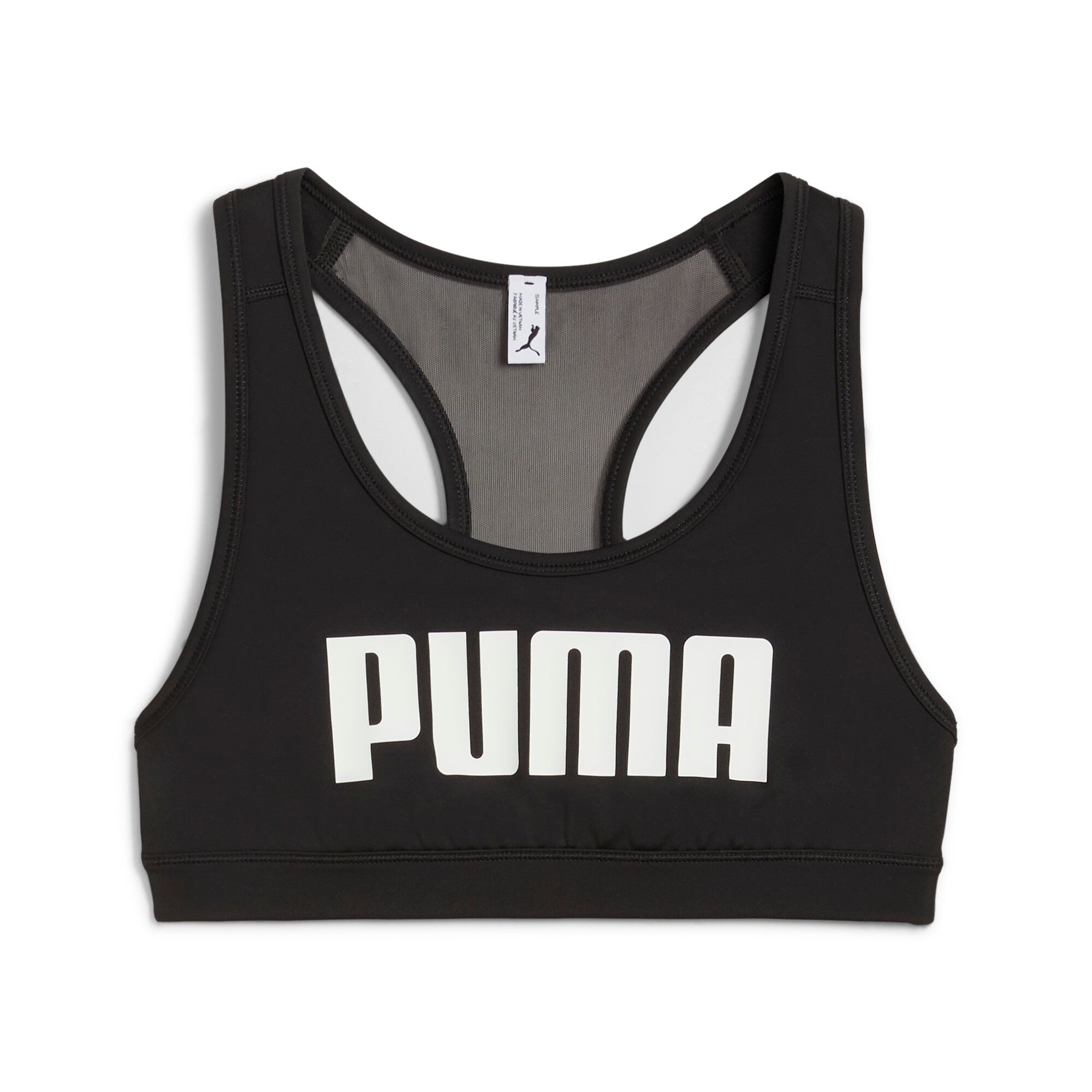 Puma 4keeps bra in black and white - Front View