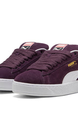 Puma suede XL sneakers in midnight plum and white - Front View