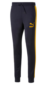 Puma iconic t7 men's track pants in blue - Front View