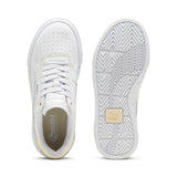 Puma cali court leather sneakers in white and creamy vanilla - Side View 02