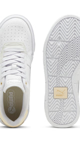 Puma cali court leather sneakers in white and creamy vanilla - Side View 02