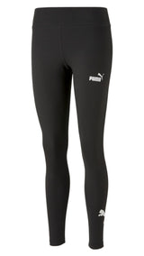 Puma essentials+ logo power leggings in black - Front View