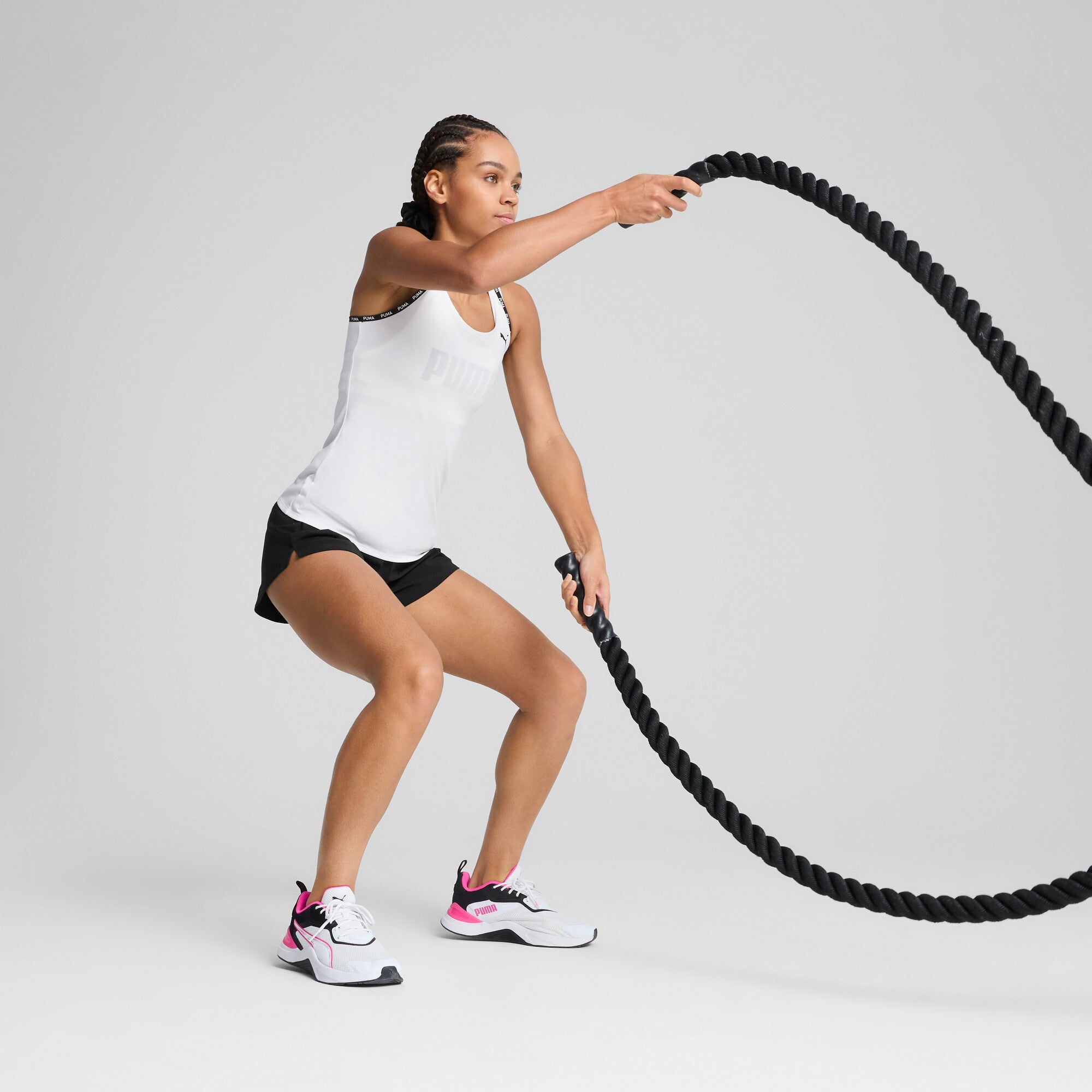 Puma strong tank top in white - Model Shot 03