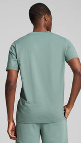 Puma essentials logo lab tee in green moon - Model Shot 02
