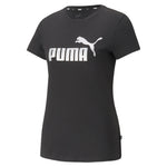 Puma essentials+ metallic logo tee in purple - Front View