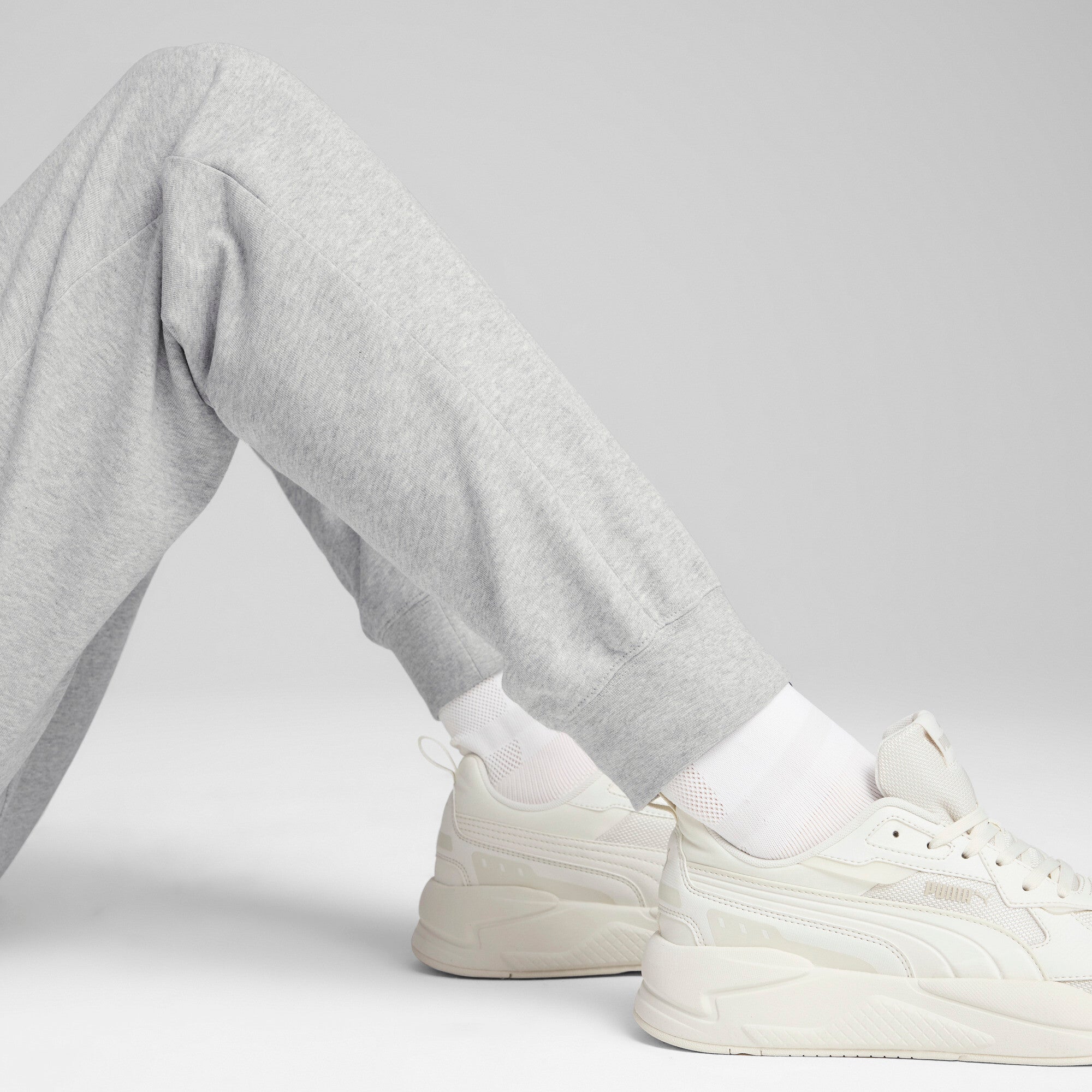 Puma essentials elevated pants in gray - Model Shot 02