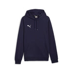 Puma teamGOAL casuals football hoodie in navy and white - Front View