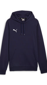 Puma teamGOAL casuals football hoodie in navy and white - Front View