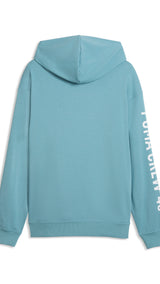 PUMA graphics training hoodie men in baltic sea blue — back view