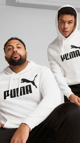 Puma essentials no. 1 logo hoodie in white - Model Shot 01