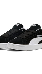 Puma park lifestyle easy suede sneakers in black and white - Front View