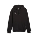 Puma teamGOAL casuals football hoodie in black and white - Front View