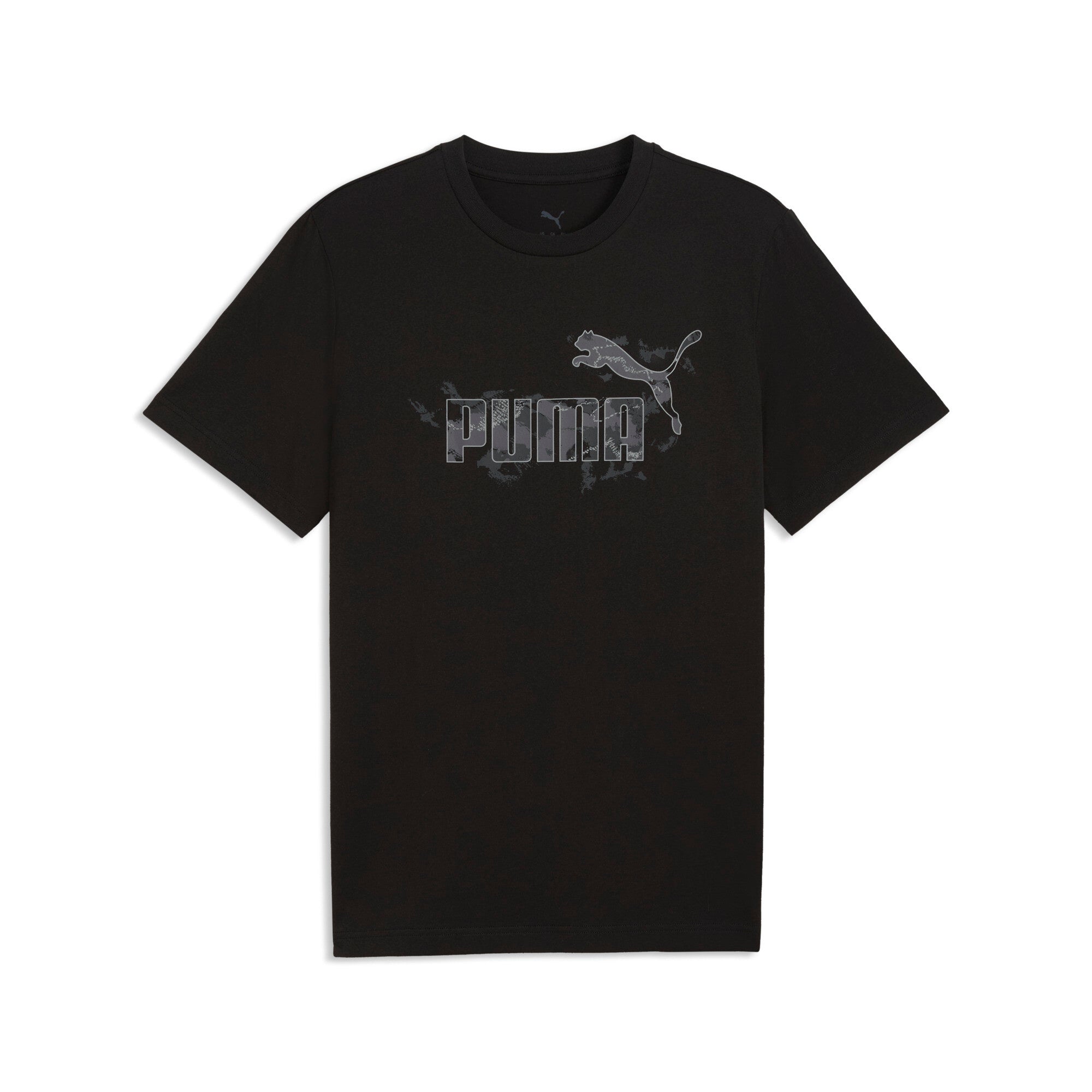 PUMA camo tee men in black — front view