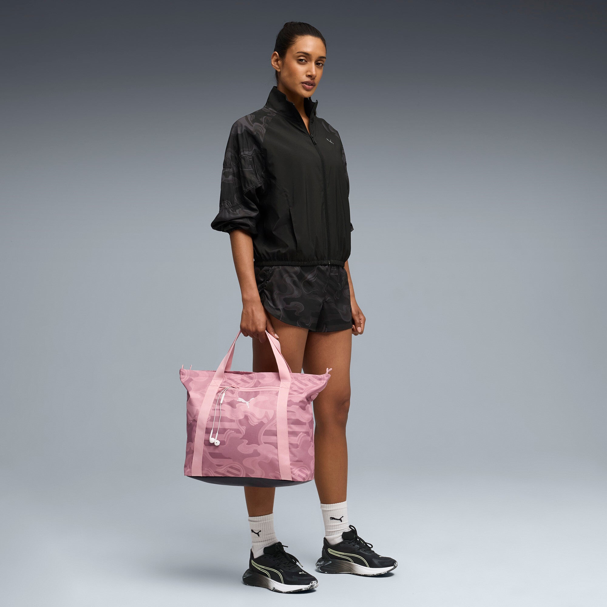 PUMA league training jacket relaxed women in black — model shot 3