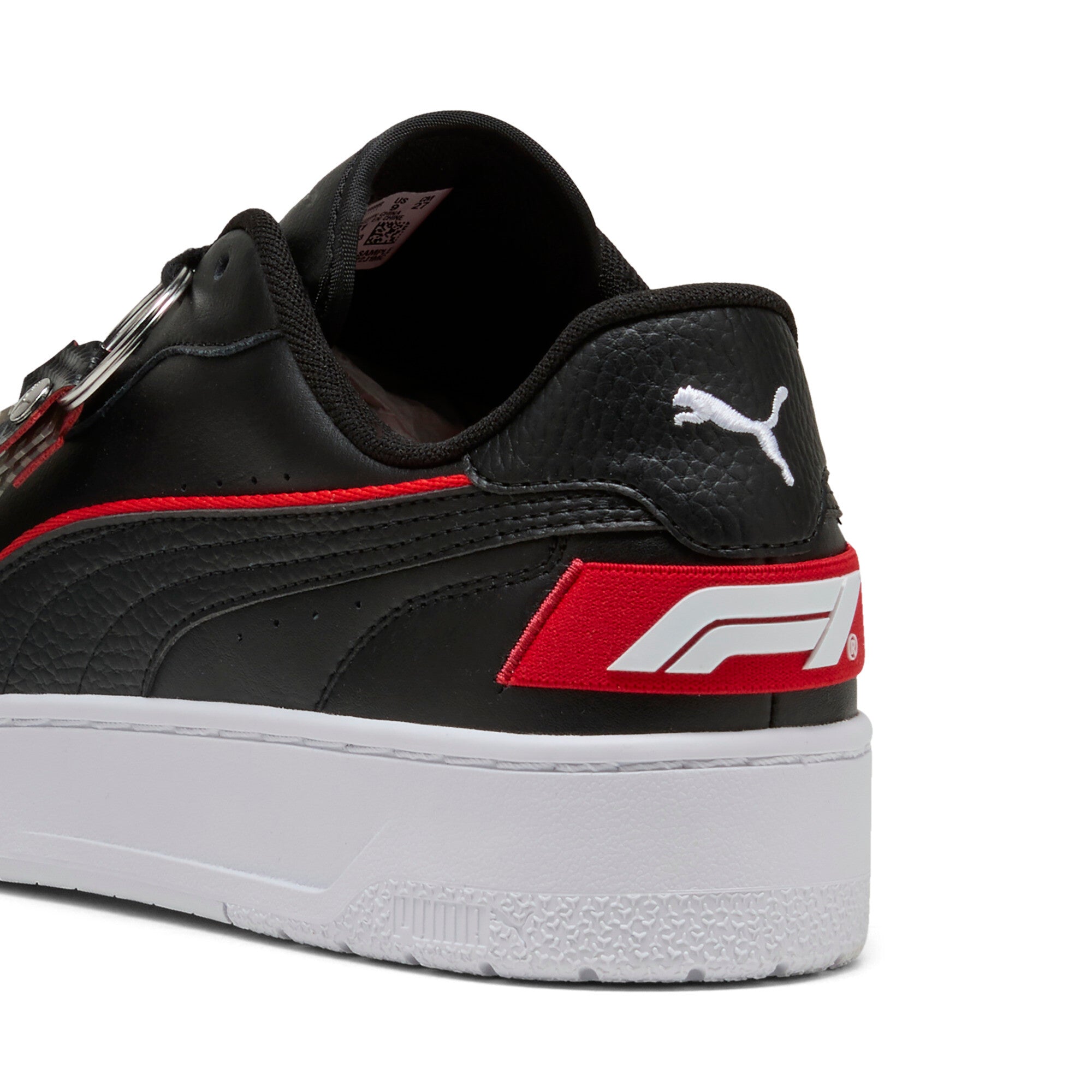 Puma F1® ca match sneakers in black and pop red - Back View