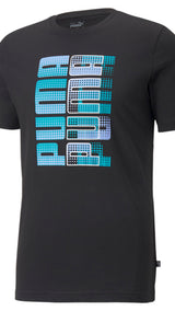 Puma clash graphic tee in black - Front View