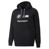 Puma bmw m motorsport essentials fleece hoodie men in black - Front View