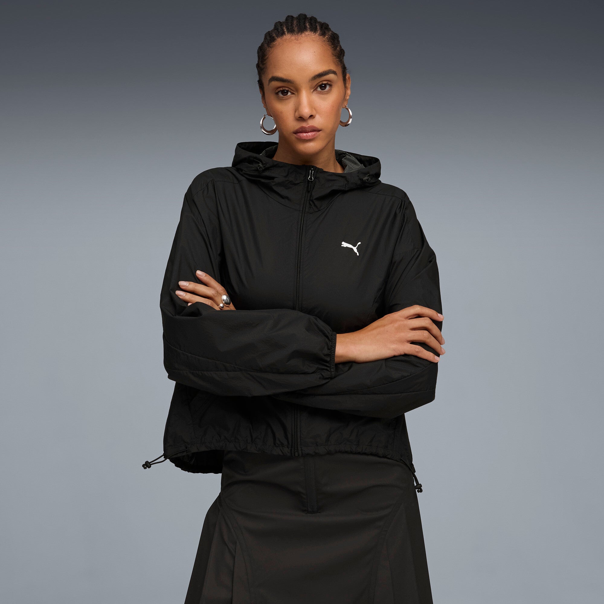 PUMA PUMATECH sense oversized windbreaker women in black