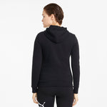 Puma essentials logo hoodie women in black - Model Shot 02