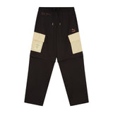 Puma x davido woven cargo pants men in black - Front View