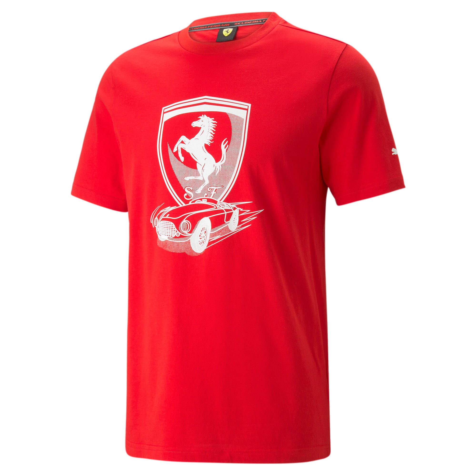 Puma scuderia ferrari race big shield tonal tee men in black - Front View