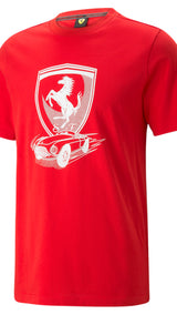 Puma scuderia ferrari race big shield tonal tee men in black - Front View