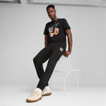 Puma sports legacy front graphic tee in black - Model Shot 03