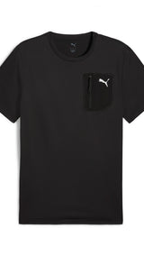 Puma flex pocket tee in black - Front View