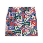 Puma sports legacy graphic relaxed shorts 6'' in blue crystal and aop - Front View