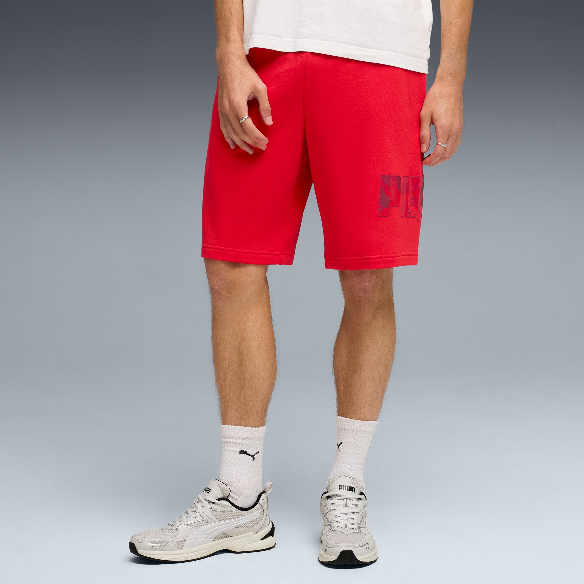 PUMA essentials logo lab 10’’ shorts men in for all time red