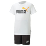 Puma jersey youth shorts set in white - Front View