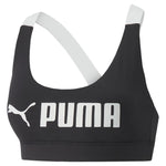 Puma fit mid impact training bra in black - Front View