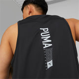 Puma running run logo singlet in black - Model Shot 02