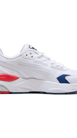 Puma BMW M motorsport vis2k in white and cool cobalt - Side View 03