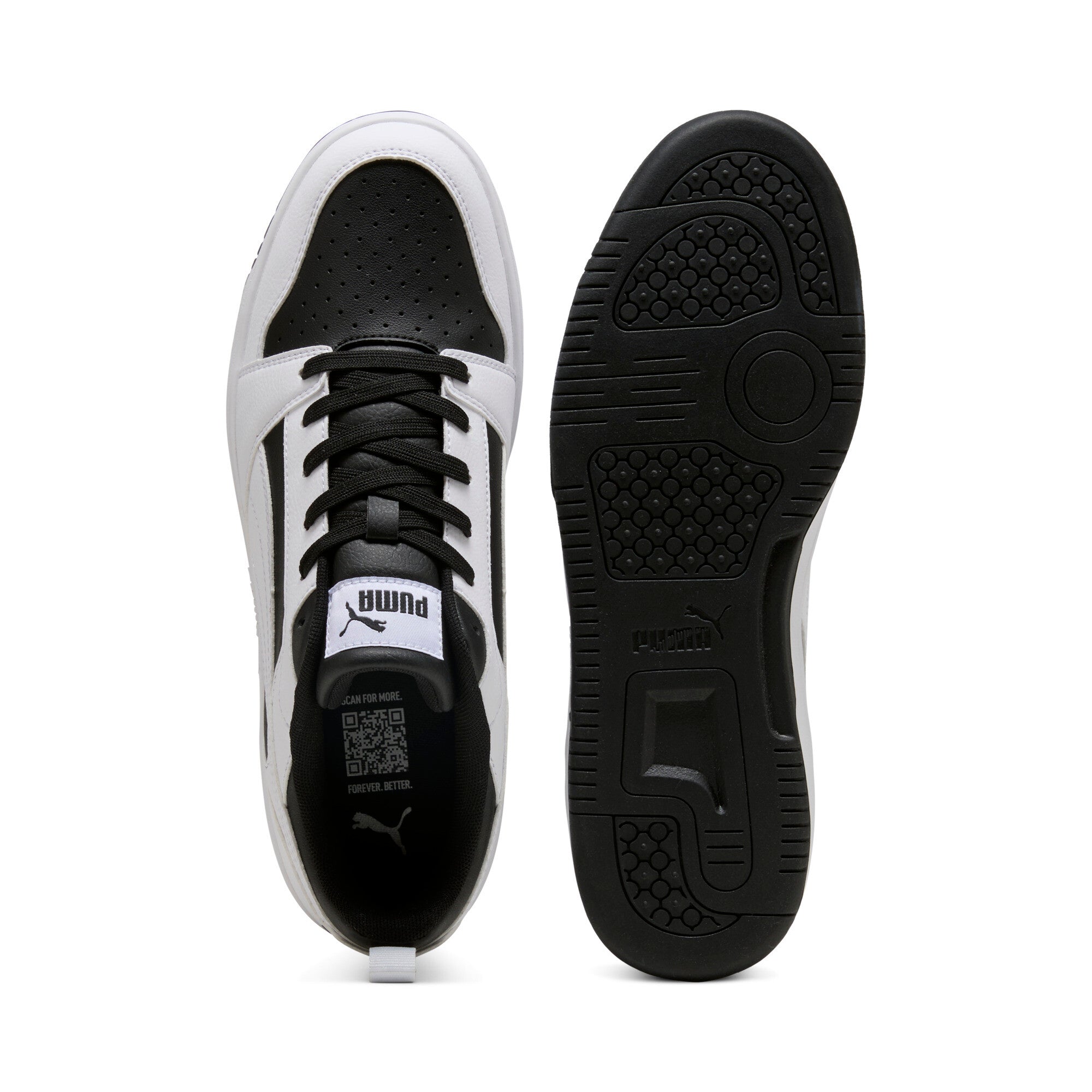 Puma rebound v6 low sneakers in black and white - Side View 02