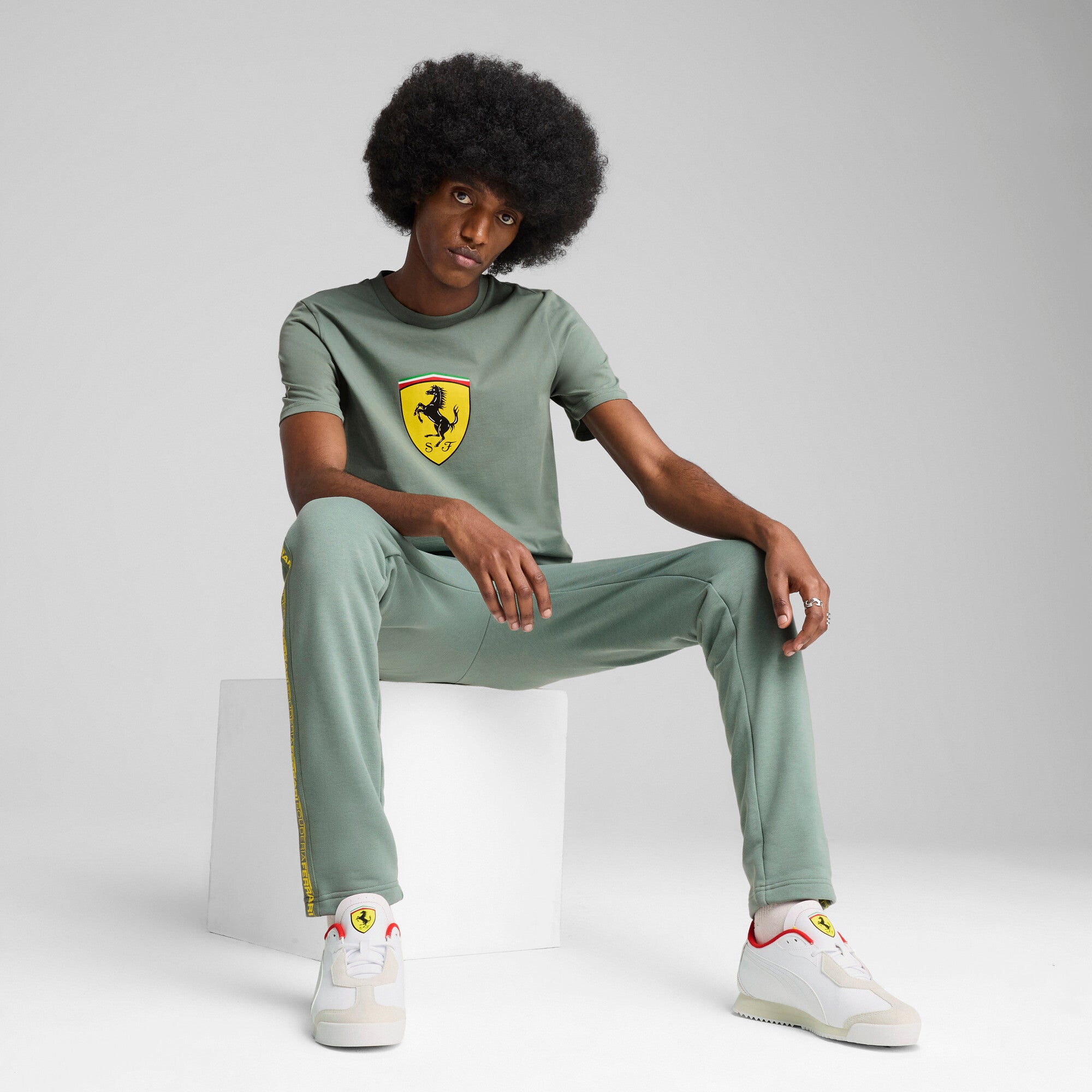 Puma scuderia ferrari hp race coloured big shield tee in black - Model Shot 03