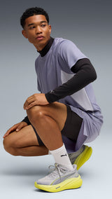 PUMA VELOCITY running tee men in gray sky — model shot 3